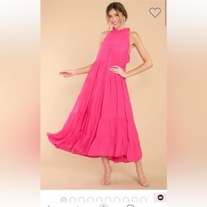 Take Me Dancing Hot Pink Maxi Dress